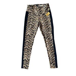 Nicki Minaj leopard print and black stretchy leggings pants women's size medium